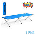 thumbnail image 1 of Tcbosik Camping Cot for Adults, Portable Folding Sleeping Bed for Hiking, Travel, BBQ, Blue, 1 of 9
