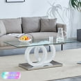 thumbnail image 1 of Tcbosik Coffee Table with Glass Top, Mid-Century Modern Center Table for Living Room, 47.24"L x 25.59"W x 17.8"H, White, 1 of 10