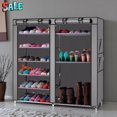thumbnail image 1 of Tcbosik Compact 9-Lattice Double-Row Shoe Organizer, Gray Non-Woven Fabric Shoe Storage Cabinet with Metal Frame, Easy Assembly Shoe Shelf for Home, Hallway & Small Spaces, 1 of 6