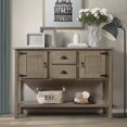 thumbnail image 1 of Tcbosik Console Table with 2 Doors, 48 inch Farmhouse Entryway Table with Open Shelf and 2 Storage Drawers, Sofa Table for Living Room, Hallway, Foyer, Rustic Color, 1 of 10