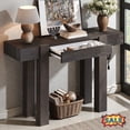 thumbnail image 1 of Tcbosik Console Table with Charging Station, 47.2 inch Farmhouse Entryway Table with Storage Drawers, Modern Sofa Table for Hallway, Living Room, Espresso, 1 of 9