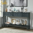thumbnail image 1 of Tcbosik Console Table for Entryway, 60 Inch Sofa Table w/4 Drawers and Bottom Shelf, Long Hallway Table for Living Room Entryway Home, Navy, 1 of 8