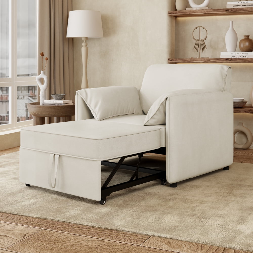 Tcbosik Convertible Chair Bed with Adjustable Backrest, 3-in-1 Pull Out ...