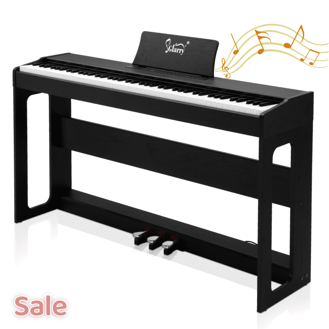 Tcbosik Digital Piano, 88-Key Full Weighted Keyboard with Stand, Headphone and Triple Pedals for All Experience Levels, Black