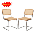 thumbnail image 1 of Tcbosik Dining Chairs Set of 2, Velvet Upholstered Kitchen Chair, Armless Accent Chair with Metal Legs for Living & Meeting Room, Burly Wood, 1 of 6