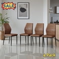 thumbnail image 1 of Tcbosik Dining Chairs Set of 4, Upholstered Kitchen Chair with Metal Legs for Living Room, Easy Assembly, Brown+Black, 1 of 9