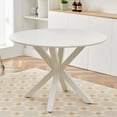 thumbnail image 1 of Tcbosik Dining Table, Kitchen Table with Cross Legs for Small Space, Living Room, White, 1 of 7