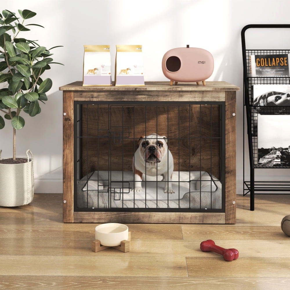 Picture of Tcbosik Dog Crate Furniture, Indoor Dog Kennel with 2 Doors for Small ...