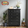 thumbnail image 1 of Tcbosik Dresser for Bedroom with 6 Drawers, Chest of Drawers, Storage Organizer for Living Room, Easy Assembly, Black, 1 of 9