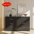 thumbnail image 1 of Tcbosik Dresser with 6 Drawers, 47.2" Chest of Drawers for Bedroom, Minimalist Closet Store Organizer for Living Room, Hallway, Black, 1 of 8
