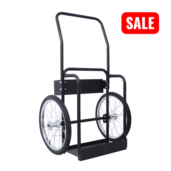 Tcbosik Dual Oxygen Tank Cart Dolly with 20” Pneumatic Wheels, Gas Tank Hand Truck with Steel Frame, 220 lbs Capacity, Black