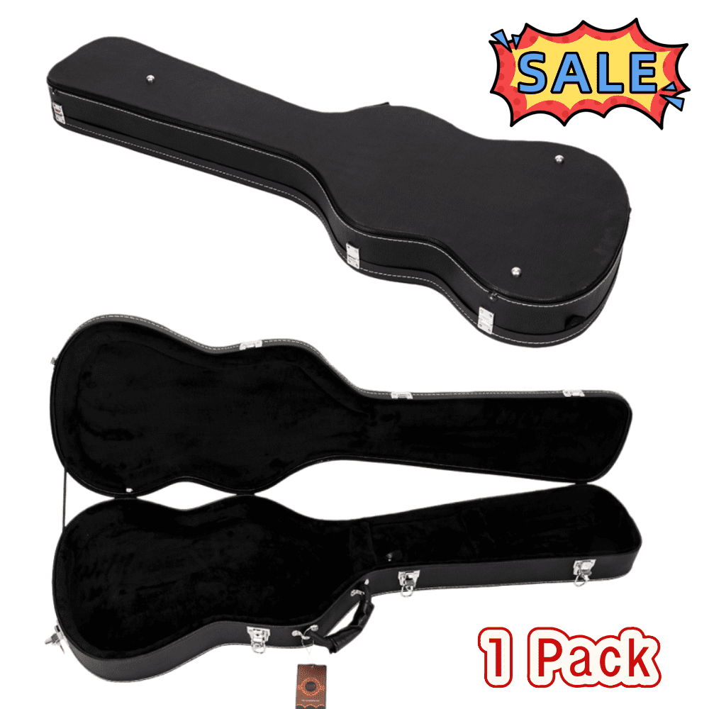 Tcbosik Electric Bass Hard Case with Lock, Fits for Standard Electric Bass Guitar, Black