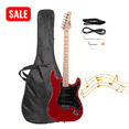 thumbnail image 1 of Tcbosik Electric Guitar, 39" Electric Guitar Kit with Gig Bag, Strap, Plectrum, Spanner Tool, Tremolo Bar and Connecting Wire for Beginner, Red, 1 of 8