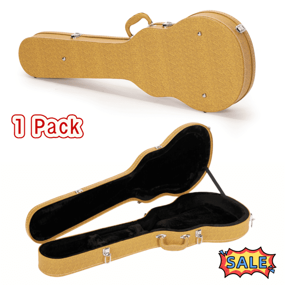 Tcbosik Electric Guitar Hard Case, Hard-Shell Protective Carrying Case with Lock for GLP Style, Yellow