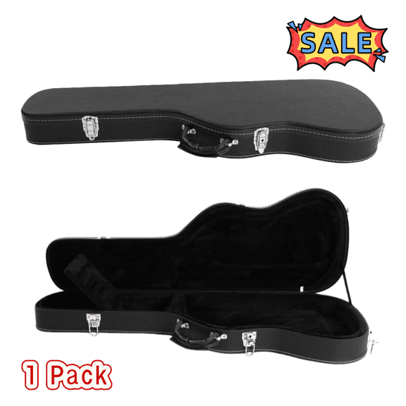 Tcbosik Electric Guitar Hard Case, Hard-Shell Protective Carrying Case with Lock for GST/GTL Style, Black