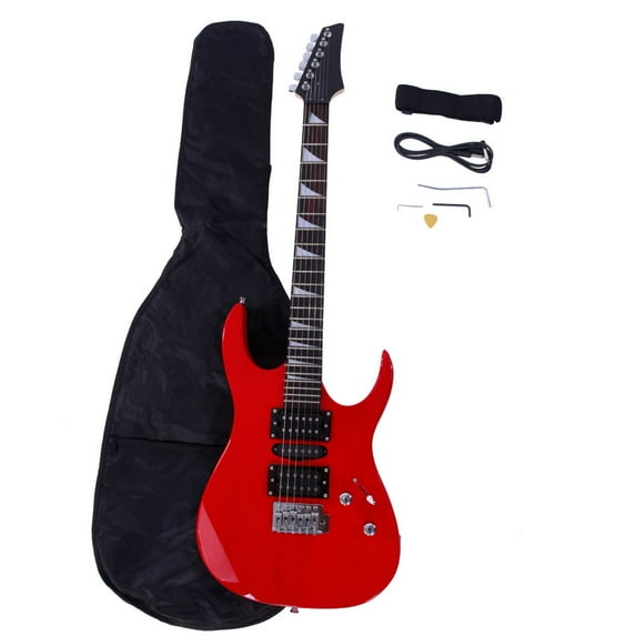 Tcbosik Electric Guitar with HSH Pickup, Bag, Strap, Amp Wire, Tremolo Arm, Plectrum and Tools for Beginner, Music Lover, Red