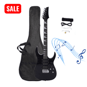 Tcbosik Electric Guitar with HSH Pickup for Beginner, 39" Guitar Starter Set with Bag, Strap, Paddle, Rocker, Cable and Wrench Tool for Adults, Black