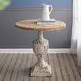 thumbnail image 1 of Tcbosik Farmhouse Accent Wood Round Table with Pedestal Base, 30"L x 30"W x 31.1"H, Antique White+Gray, 1 of 7