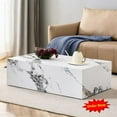thumbnail image 1 of Tcbosik Faux Marble Coffee Table, 39.3" Center Table for Living Room, Bedroom, White, 1 of 10
