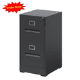 thumbnail image 1 of Tcbosik File Cabinet with Lock and 2 Storage Drawers, Small Metal Filing Cabinet for A4 Legal/Letter Size, Black, 1 of 9
