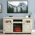 Tcbosik Fireplace TV Stand with Two Barn Doors for Televisions up to 65