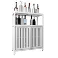 thumbnail image 1 of Tcbosik Floor Storage Cabinet, Bamboo Sideboard with Shelves and Door, Modern Cupboard for Kitchen, Bathroom, Living Room, White, 1 of 6