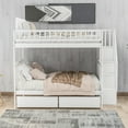 thumbnail image 1 of Tcbosik Full Over Full Bunk Bed With Two Drawers And Storage, White, 1 of 9