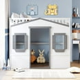 thumbnail image 1 of Tcbosik Full Size House Loft Bed With Ladder, Full-Length Guardrail , White+Gray, 1 of 8