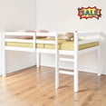 thumbnail image 1 of Tcbosik Full Size Low Loft Bed, Wood Bed Frame with Guardrail and Ladder, No Box Spring Needed, White, 1 of 9