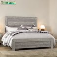 thumbnail image 1 of Tcbosik Full Size Platform Bed, Wood Bed Frame, Box Spring Needed, Gray, 1 of 6