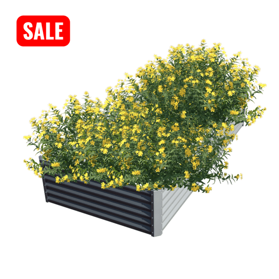 Tcbosik Galvanized Raised Garden Bed, 8x4x1.5ft Outdoor Planter Box, Metal Plant Container for Vegetables Planting, Silver