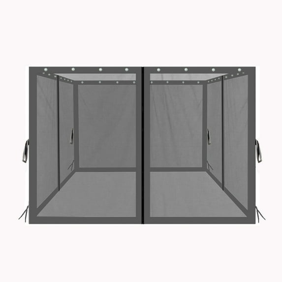 Tcbosik Gazebo Replacement Mosquito Netting with Zippers, 10' x 10' Outdoor Mesh Netting Screen with 4 Sidewalls for Patio, Garden, Porch, Backyard, Black (Mosquito Netting Only)
