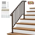 thumbnail image 1 of Tcbosik Handrails for Outdoor Steps, 3 Step Stair Hand Rail, Metal Railing with Installation Kit for Seniors, Copper, 1 of 8