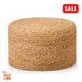 thumbnail image 1 of Tcbosik Handwoven Seagrass Ottoman, 17.7" Boho Decor Round Footstool for Living Room, Bedroom, Hallway, Entryway, Natural, 1 of 7