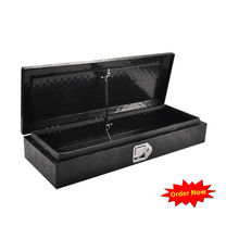 Tcbosik Heavy Duty Aluminum Tool Box, 34.5 inch Toolbox Storage Organizer with Lock and Keys, Black