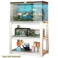 thumbnail image 1 of Tcbosik Heavy Duty Metal Storage Rack, 45-50 Gallon Fish Tank Stand, Aquarium Stand Table with Adjustable Shelves, Metal Breeder Turtle Terrarium Stand Rack for Home Office, White (Tank Not Included), 1 of 8