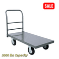 thumbnail image 1 of Tcbosik Heavy Duty Platform Truck, 2000 lbs Capacity Flatbed Hand Truck, Steel Push Cart Dolly, Dark Gray, 1 of 9