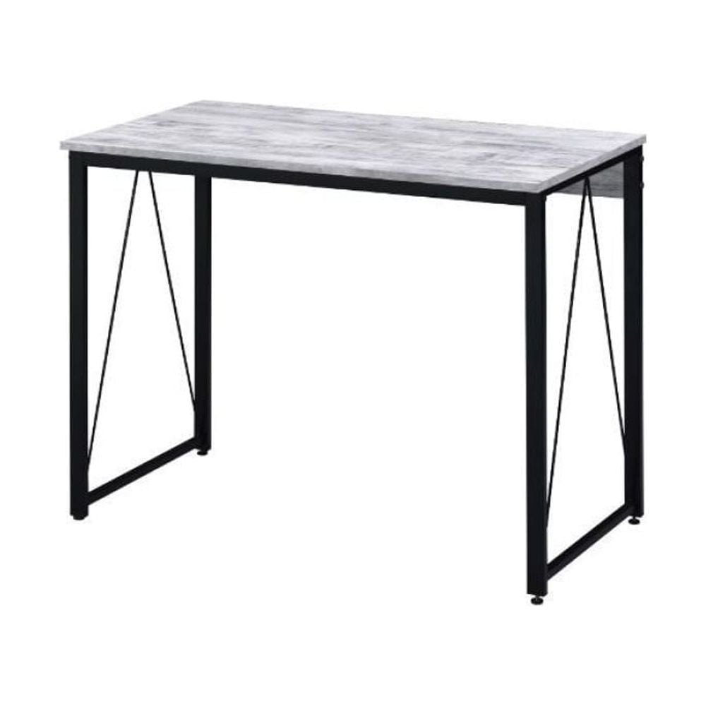 Tcbosik Home Office Writing Table Simple Metal Computer Desk, Oak