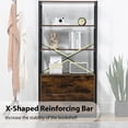 thumbnail image 1 of Tcbosik Industrial Storage Bookcase, Wood Display Rack with 2 Drawers, Freestanding Shelf Units with Metal Frame, Bookshelf with 3 Open Shelves for Home Office Living Room Bedroom, Rustic Brown, 1 of 10