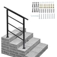thumbnail image 1 of Tcbosik Iron Handrail Fits 1 or 3 Steps, Indoor/Outdoor Stair Railing for Indoor Stairs, Outdoor Handrail, Easy to Install Stair Handrail, Black, 1 of 8