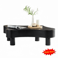 thumbnail image 1 of Tcbosik Irregular Shaped Coffee Table, 42.5" Farmhouse Center Table for Living Room, Small Tea Table, Black, 1 of 9