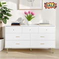 thumbnail image 1 of Tcbosik Large Storage Dresser, Modern Chest of Drawers, Clothes Organizer with 7 Drawers for Bedroom, Living Room, Easy Assembly, Matte White, 1 of 9