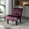 thumbnail image 1 of Tcbosik Living Room Chair, Modern Accent Chair, Upholstered Armless Chair with Button Tufted Back, Single Sofa Chair for Bedroom, Purple, 1 of 9
