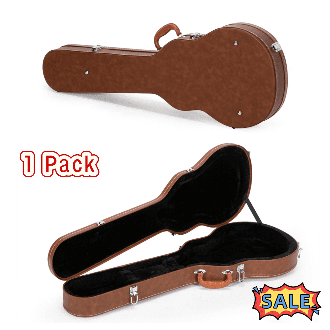 Tcbosik Lockable Electric Guitar Hard Shell Case for GLP Style, Brown