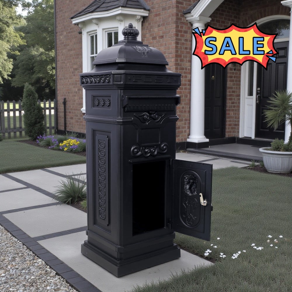 Tcbosik Lockable Storage Mailbox & Post, Outdoor Safety Letter Box ...
