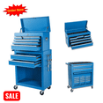 thumbnail image 1 of Tcbosik Lockable Tool Chest with Detachable Top Tool Box, 8-Drawer Rolling Tool Storage Cabinet with Wheels & Side Hooks, Metal Tool Cart for Garage, Workshop, Blue, 1 of 6