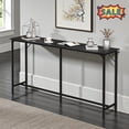 thumbnail image 1 of Tcbosik Long Bar Table with Metal Frame, 71" Counter Bar Height Table, Rectangular Dining Table, Console Table for Kitchen, Entryway, Living Room, Black, 1 of 5