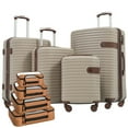 thumbnail image 1 of Tcbosik Luggage Set with Packing Cubes, Hardside Expandable 4 Piece Suitcase Set with Spinner Wheels and TSA Lock, 16/20/24/28 inch, Khaki, 1 of 10