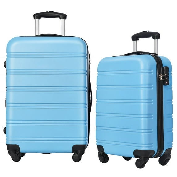 Tcbosik Luggage Sets, 2 Piece Set Hardside Suitcases with Spinner Wheels, 20/24 Travel Luggage Lightweight, Light Blue