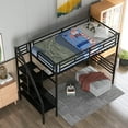 thumbnail image 1 of Tcbosik Metal Loft Bed Frame With Desk, No Box Spring Needed,Twin ,Black, 1 of 9